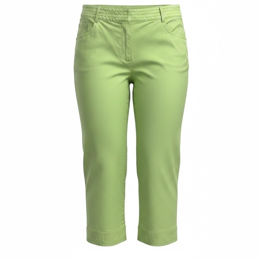 Womens Plus Size 18 Green Stretch Capri‎ Pants Cropped Casual Summer Resort Wear